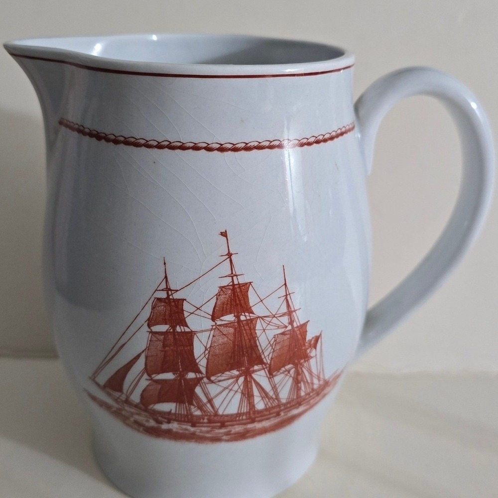 Wedgwood Flying Cloud‎ Ann McKim 1833 Nautical Pitcher Georgetown Collection Red